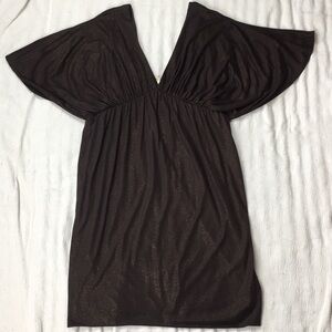 Laundry By design Brown Gold Exposed Zip Dress